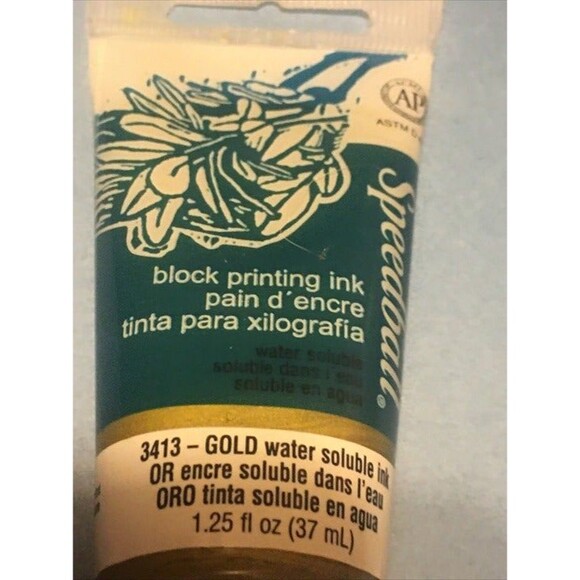 Speedball block printing Inc. 3413 Gold Water Soluble - Picture 6 of 6